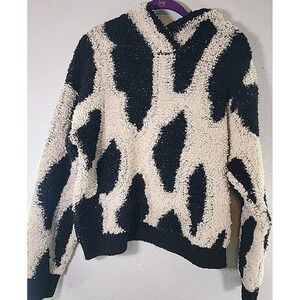 Sandy‎ Liang x Target Leopard Print Sherpa Hoodie Sweatshirt Sz Med
